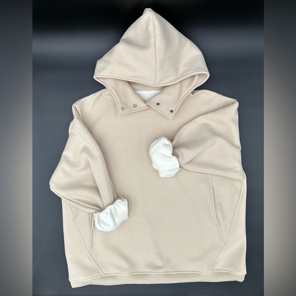 Solid Color Hoodie One Size Beige Cute Kawaii Valentine Day Gift